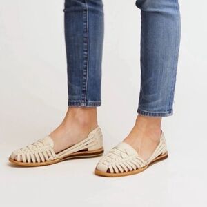 Nisolo Huarache Women's Leather Woven Sandal in Bone